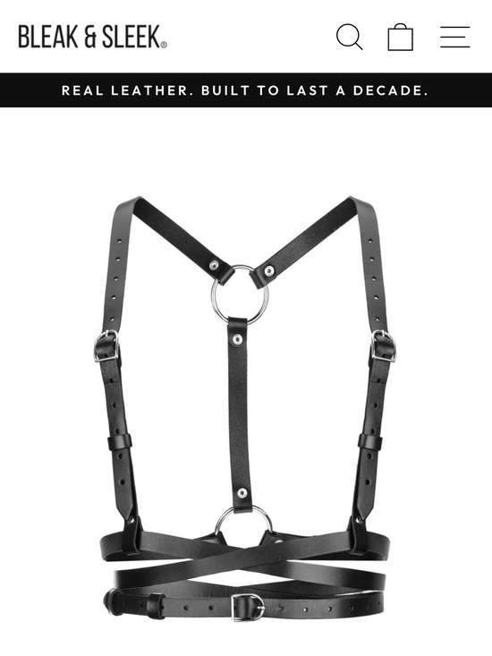 Bleak and sleek Accessories - Bleak & Sleek Adjustable Black Leather Harness Belt